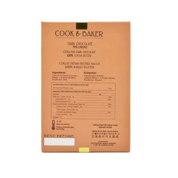 Chocolate Keto 75% Cacao from cook 7 bakers