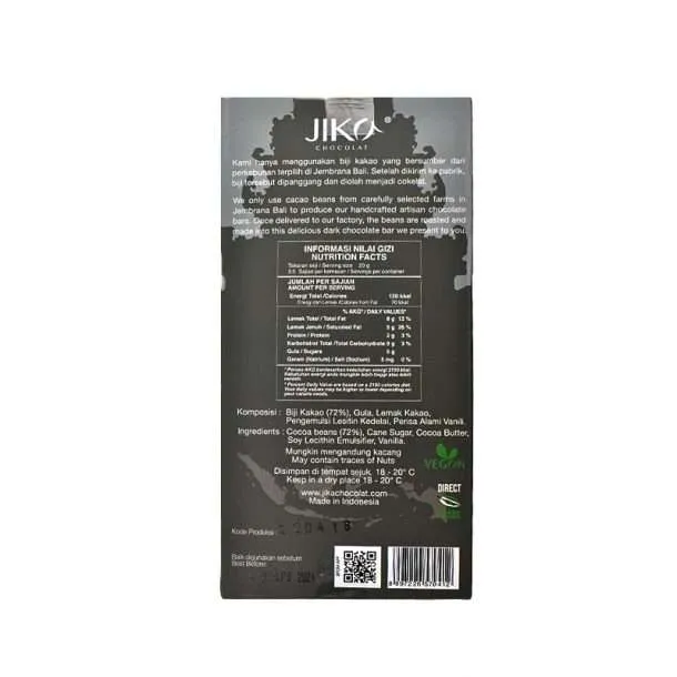 Chocolat Single Origin Bali 72%