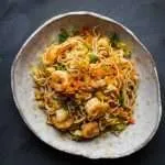 stir-fried prawn shirataki noodles