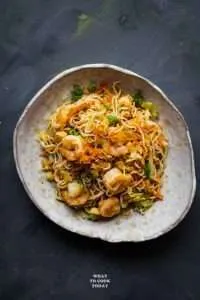 stir-fried prawn shirataki noodles