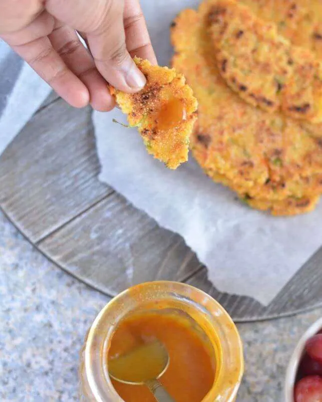 healthy red rice flour paratha