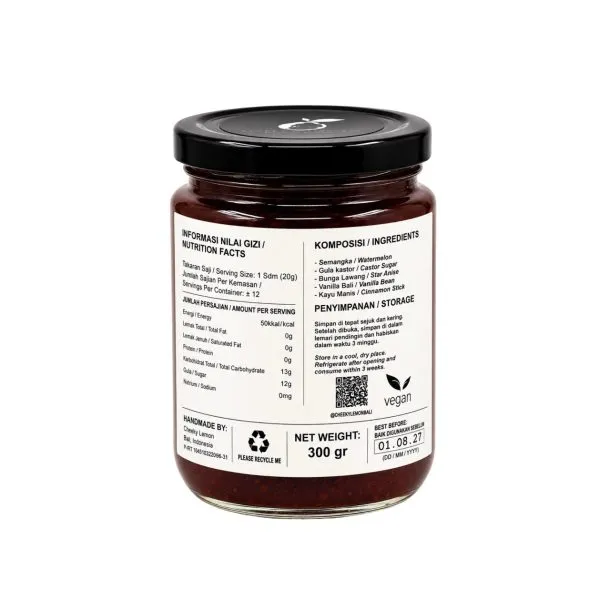 CKL Watermelon & Bali Vanilla Jam 300g